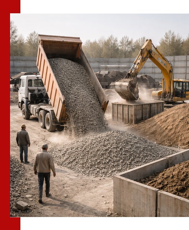 Доставка нерудных материалов с погрузкой и разгрузкой в Кореновске