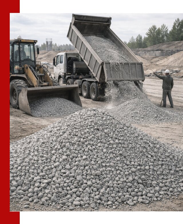 Доставка известнякового щебня фр. 5–20 в Кореновске