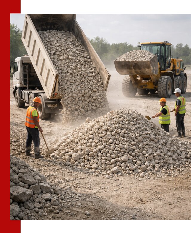 Доставка известнякового щебня фр. 40-70 в Кореновске