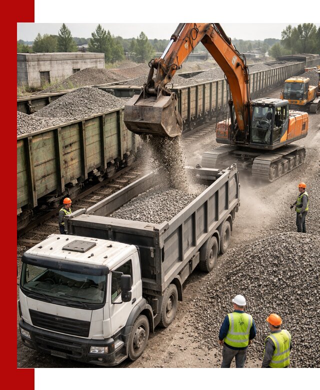 Железнодорожный щебень фракция 25–60 для поставок в Кореновске