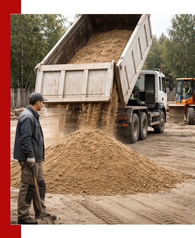 Доставка и продажа песка с разгрузкой в Кореновске