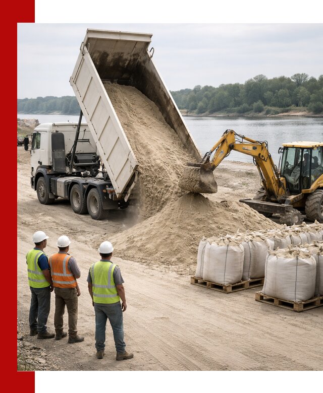Доставка речного песка в Кореновске самосвалами и погрузкой