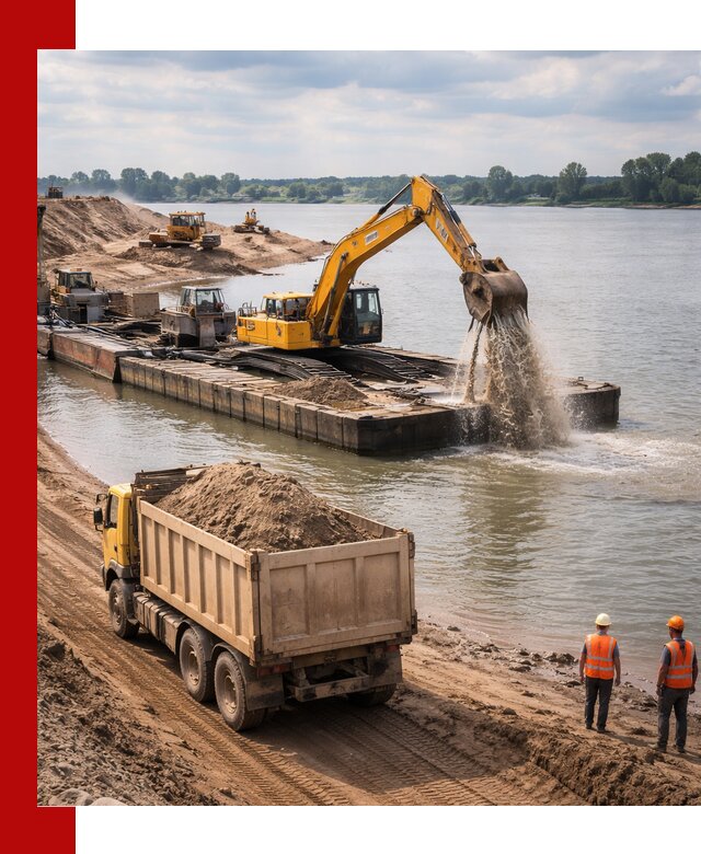 Намывной песок с доставкой в Кореновске оптом и в розницу