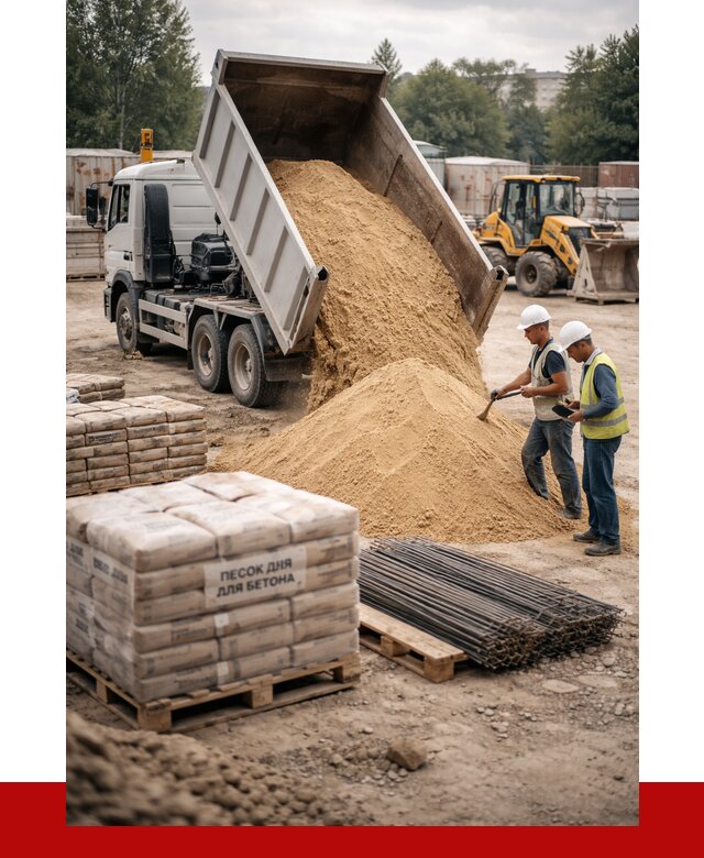 Песок для бетона в Кореновске от 2591 р. с доставкой, ПРОНЕРУДКнв