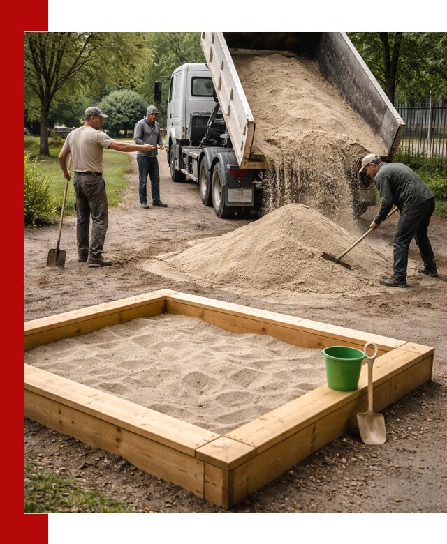 Песок для песочницы с доставкой в Кореновске недорого и чистый