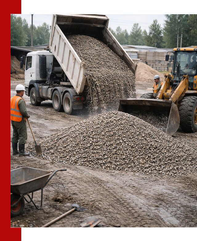 Мытый гравий с доставкой в Кореновске от карьера до участка