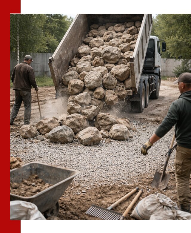 Доставка и укладка булыжника в Кореновске
