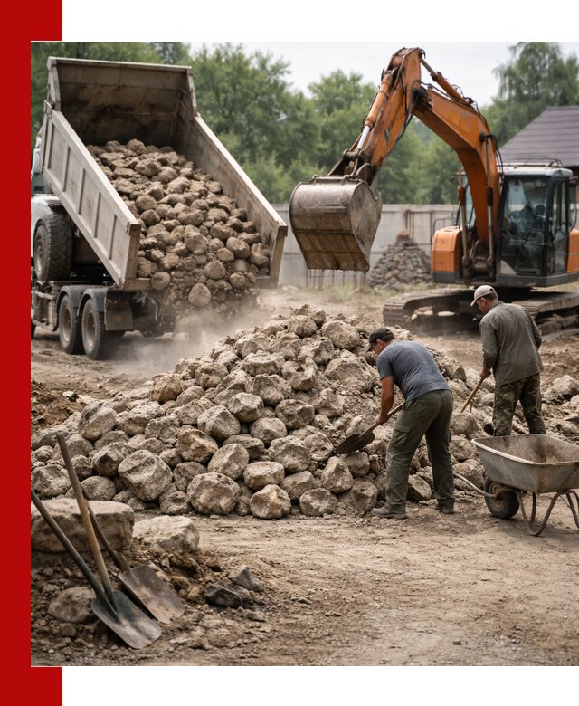 Доставка и разгрузка бутового камня в Кореновске