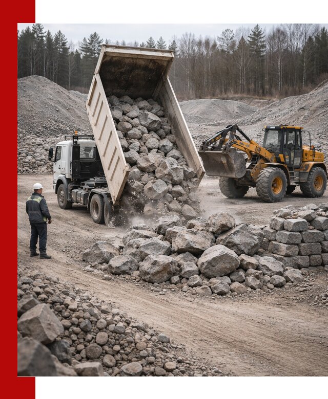 Доставка и продажа бутового гранитного камня в Кореновске