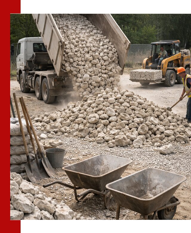 Доставка и продажа бутового известнякового камня в Кореновске