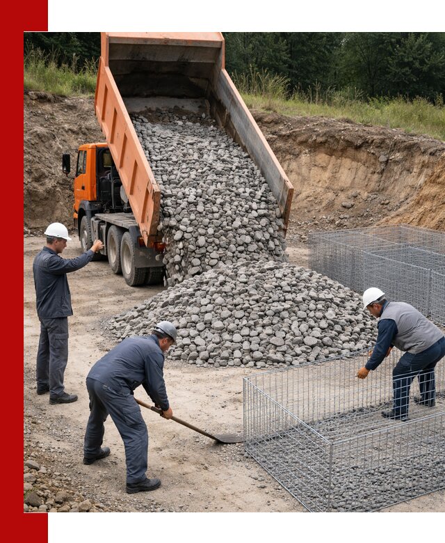 Камень для габионов с доставкой в Кореновске быстро и надёжно