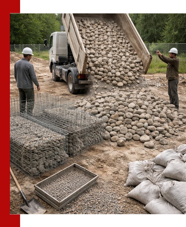 Камень для габионов фракция 70–151 в Кореновске