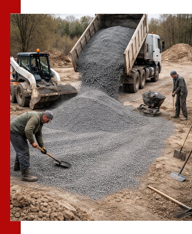 Отсев для подсыпки в Кореновске — доставка и подсыпка на участок