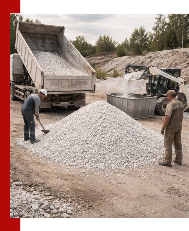 Доставка и продажа белой мраморной крошки в Кореновске