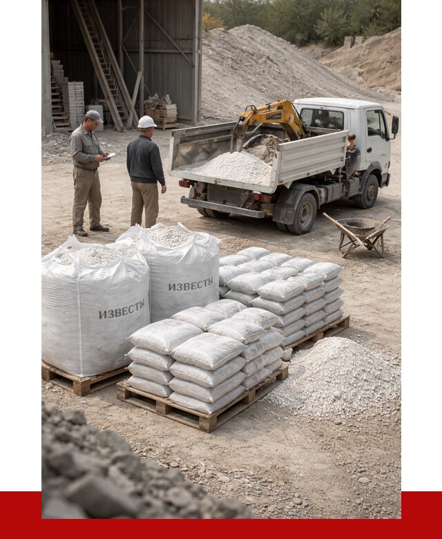Известь строительная в Кореновске с доставкой от 4353 р. | ПРОНЕРУДКнв