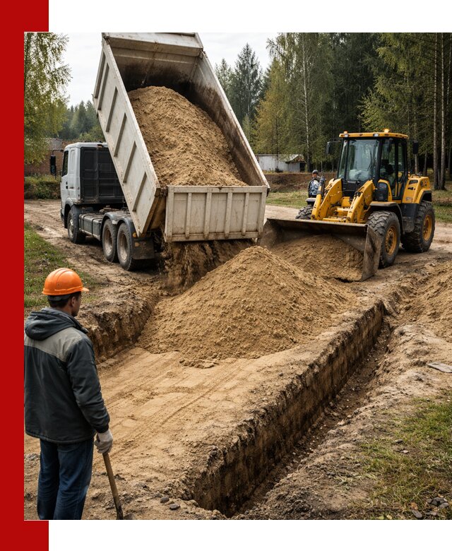 Доставка песчаного грунта в Кореновске для строительных работ