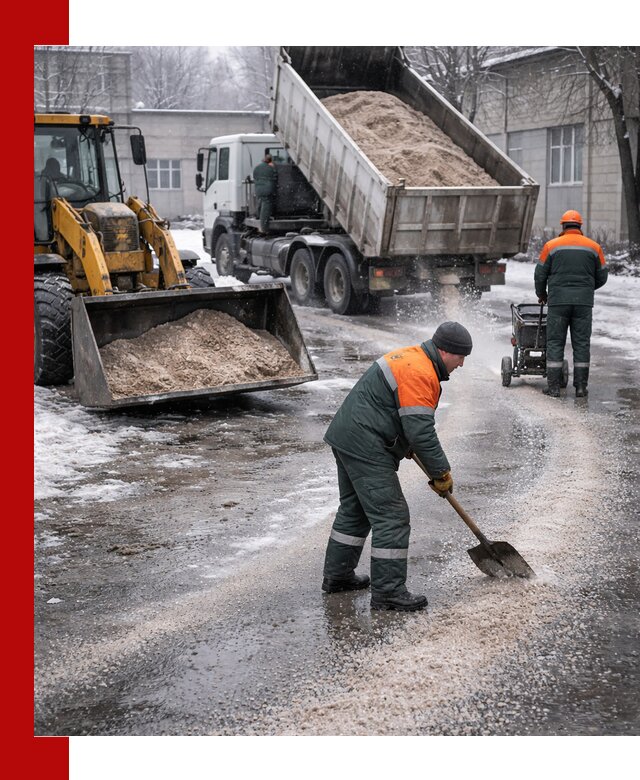 Реагент против гололеда с доставкой и нанесением в Кореновске