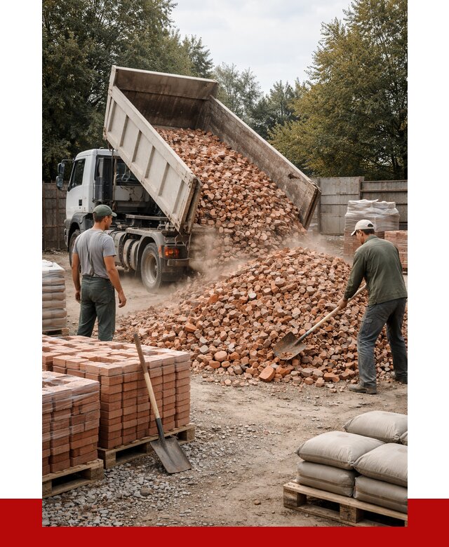 Бой кирпича в Кореновске с доставкой от 4353 руб/куб | ПРОНЕРУДКнв