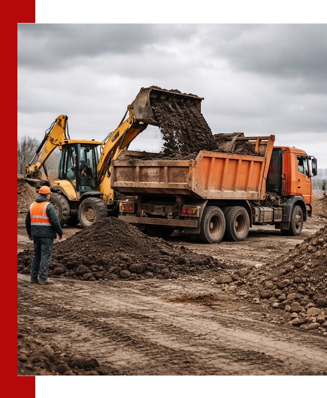 Вывоз грунта и строительного мусора в Кореновске грузовыми самосвалами