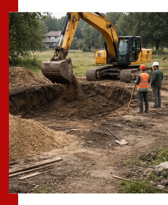 Рытье котлована под фундамент в Кореновске (быстро и недорого)